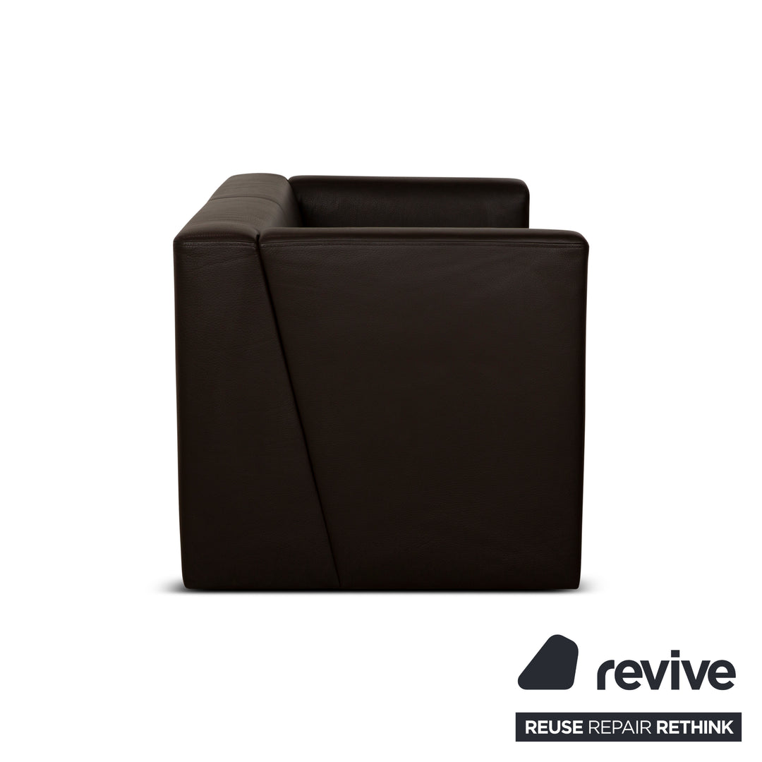 Brühl Visavis Leder Zweisitzer Braun Sofa Couch