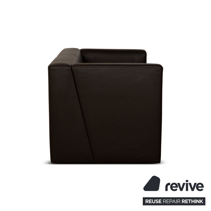 Brühl Visavis Leder Zweisitzer Braun Sofa Couch