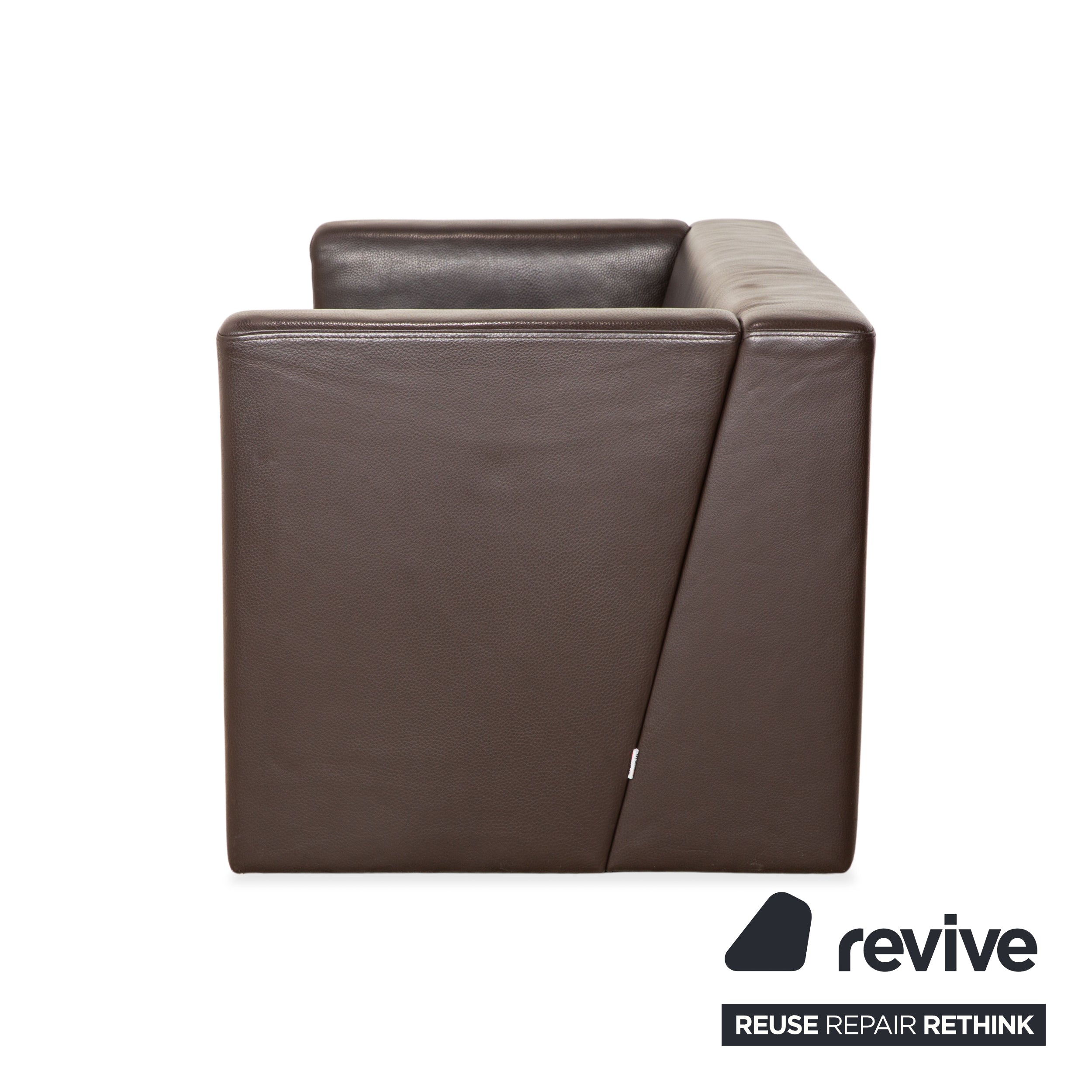 Canapé deux places en cuir marron foncé Brühl Visavis