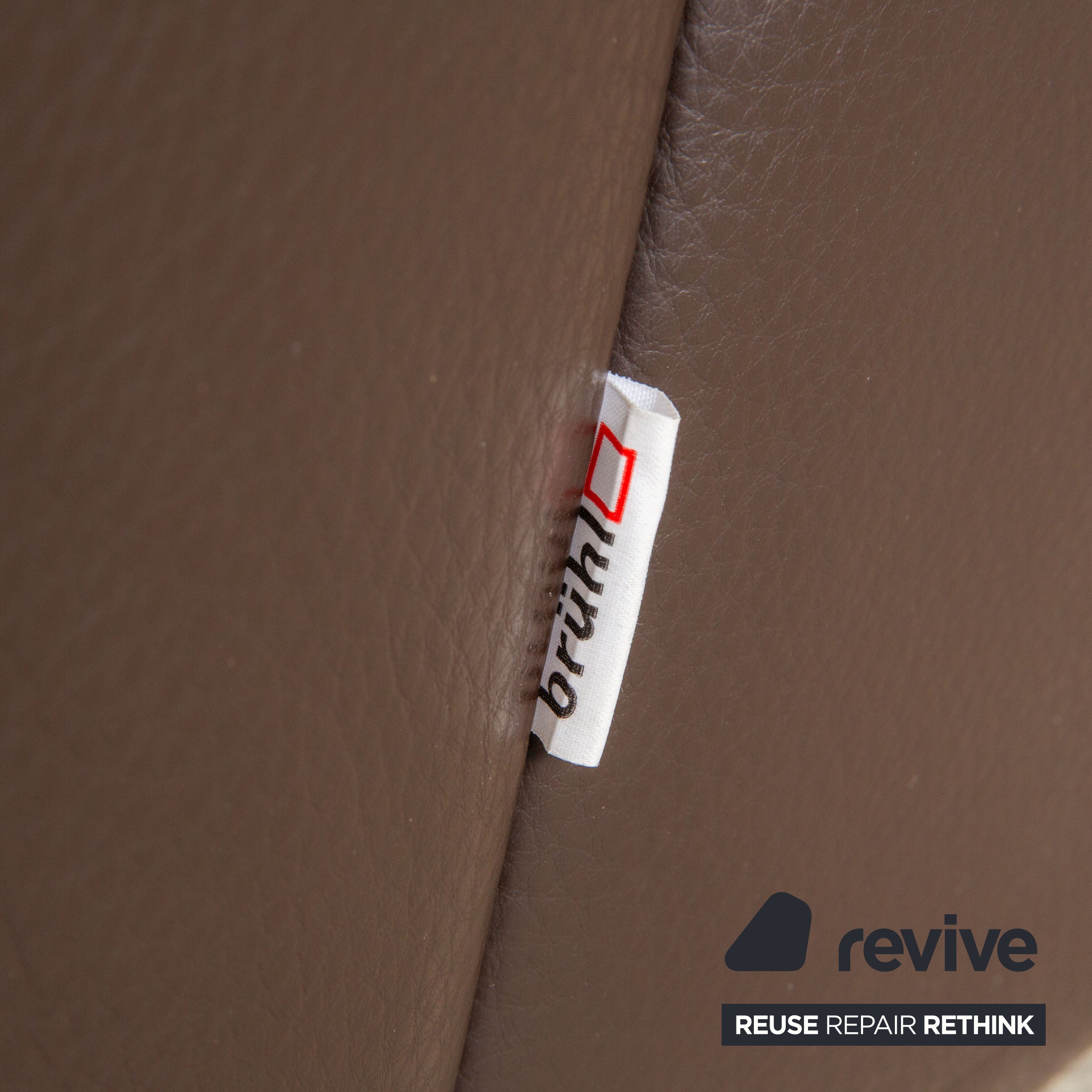 Canapé deux places en cuir marron foncé Brühl Visavis