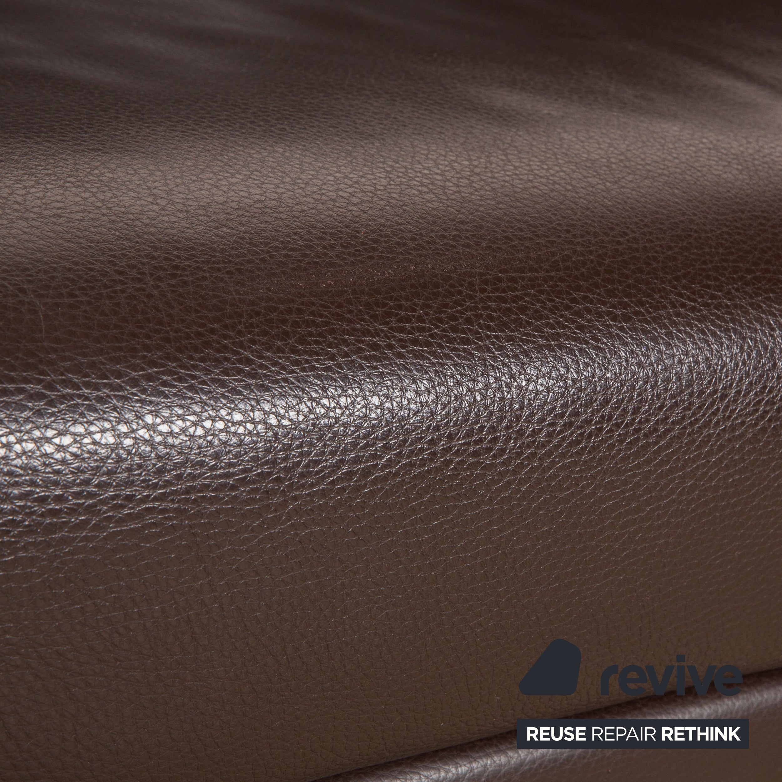 Canapé deux places en cuir marron foncé Brühl Visavis