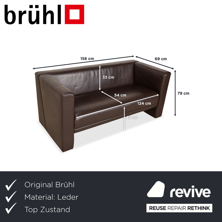 Brühl Visavis Leder Zweisitzer Dunkelbraun Kaffee Sofa Couch