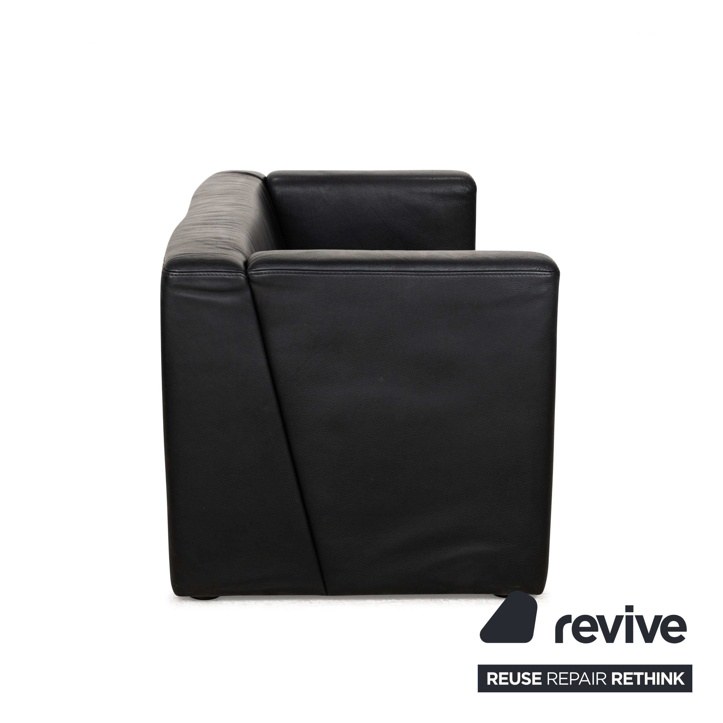 Brühl Visavis Leather Two-Seater Set Black Sofa Couch