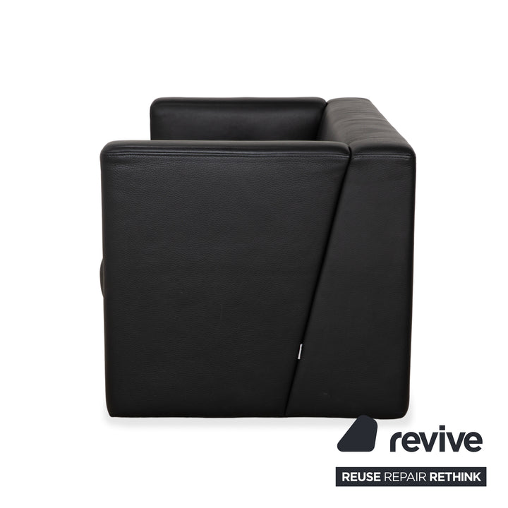 Brühl Visavis leather two-seater black sofa couch