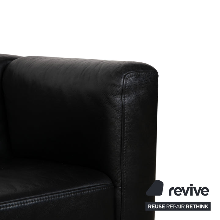 Brühl Visavis Leder Zweisitzer Schwarz Sofa Couch