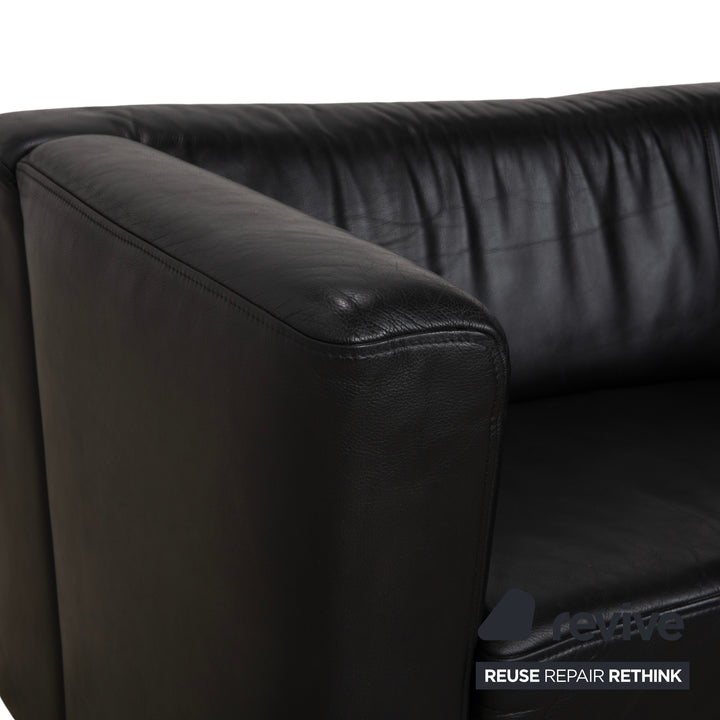 Brühl Visavis Leder Zweisitzer Schwarz Sofa Couch