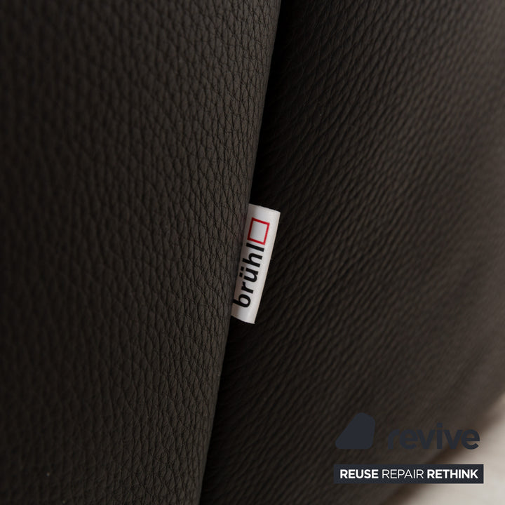 Brühl Visavis Leder Zweisitzer Schwarz Sofa Couch