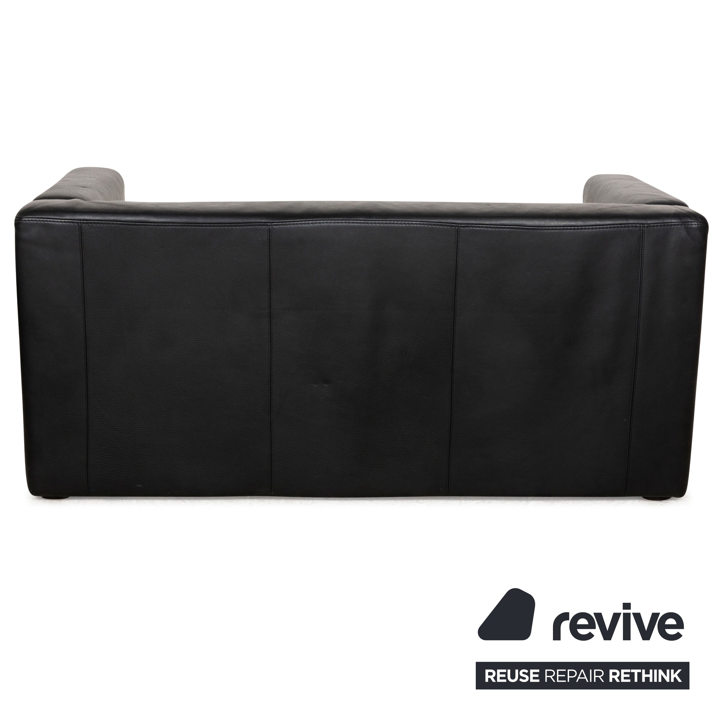 Brühl Visavis leather two-seater black sofa couch