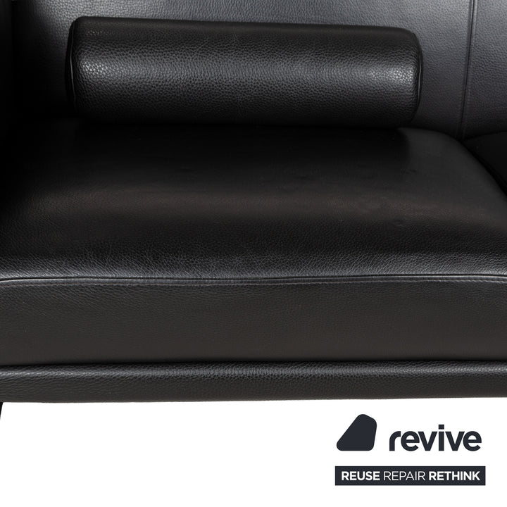 Brühl Visavis Leder Zweisitzer Schwarz Sofa Couch