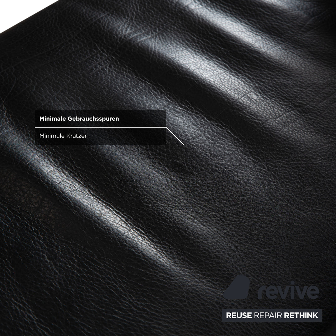 Brühl Visavis leather two-seater black sofa couch