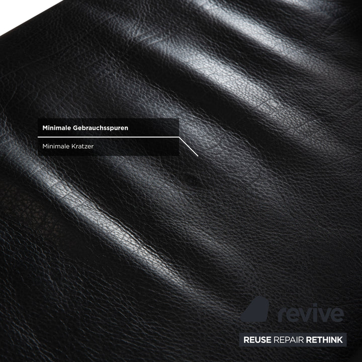 Brühl Visavis leather two-seater black sofa couch