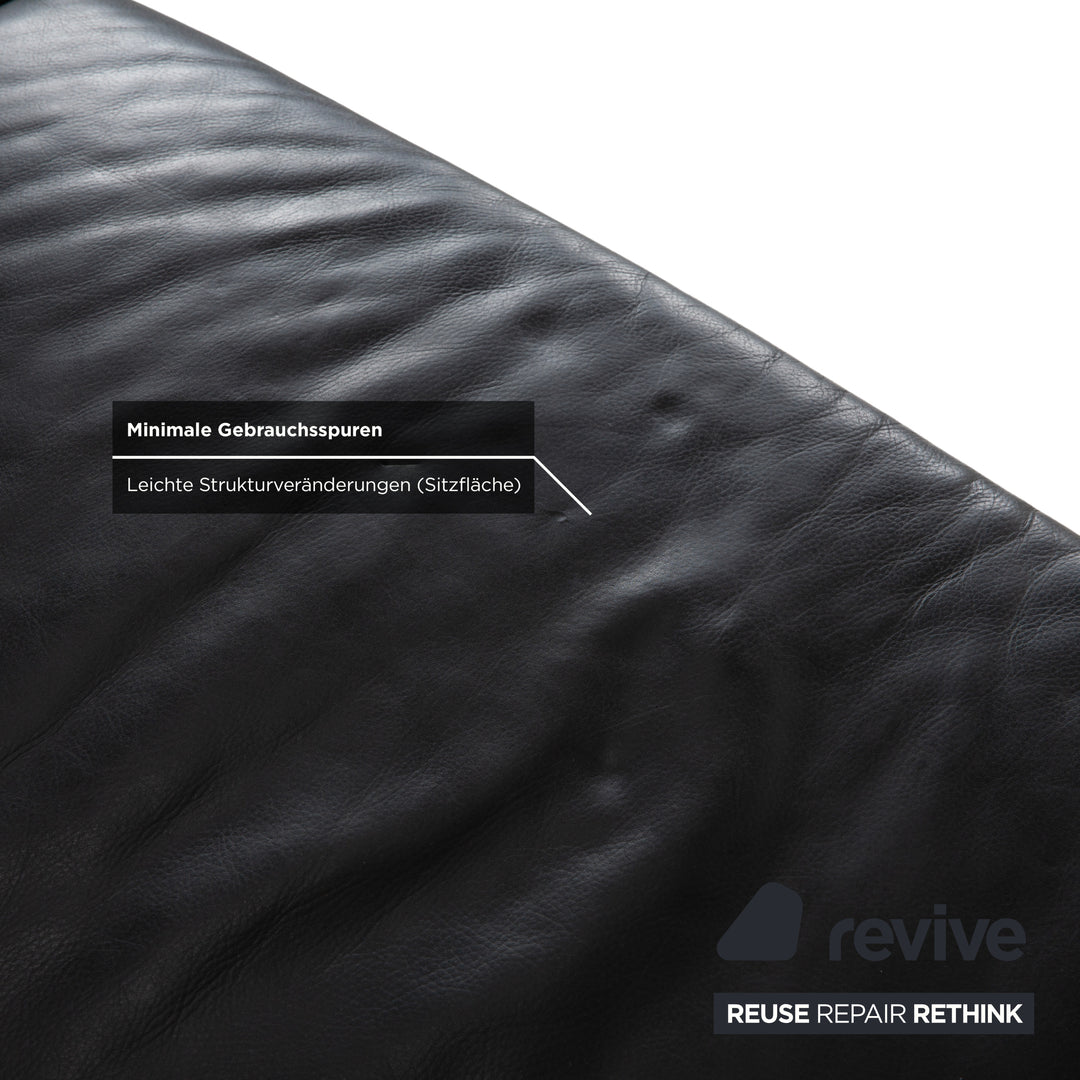 Brühl Visavis Leder Zweisitzer Schwarz Sofa Couch