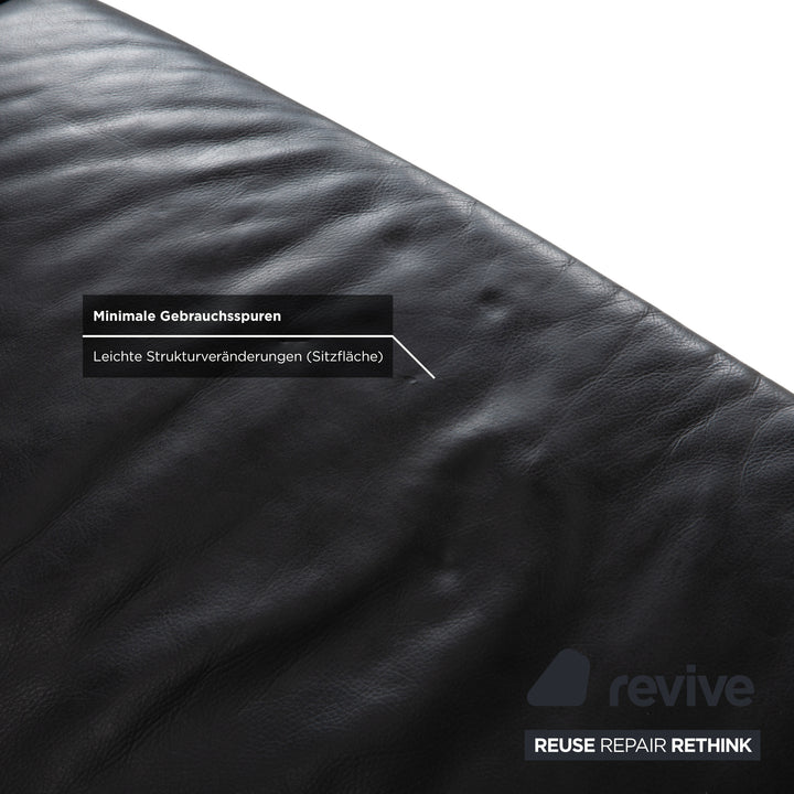 Brühl Visavis Leder Zweisitzer Schwarz Sofa Couch
