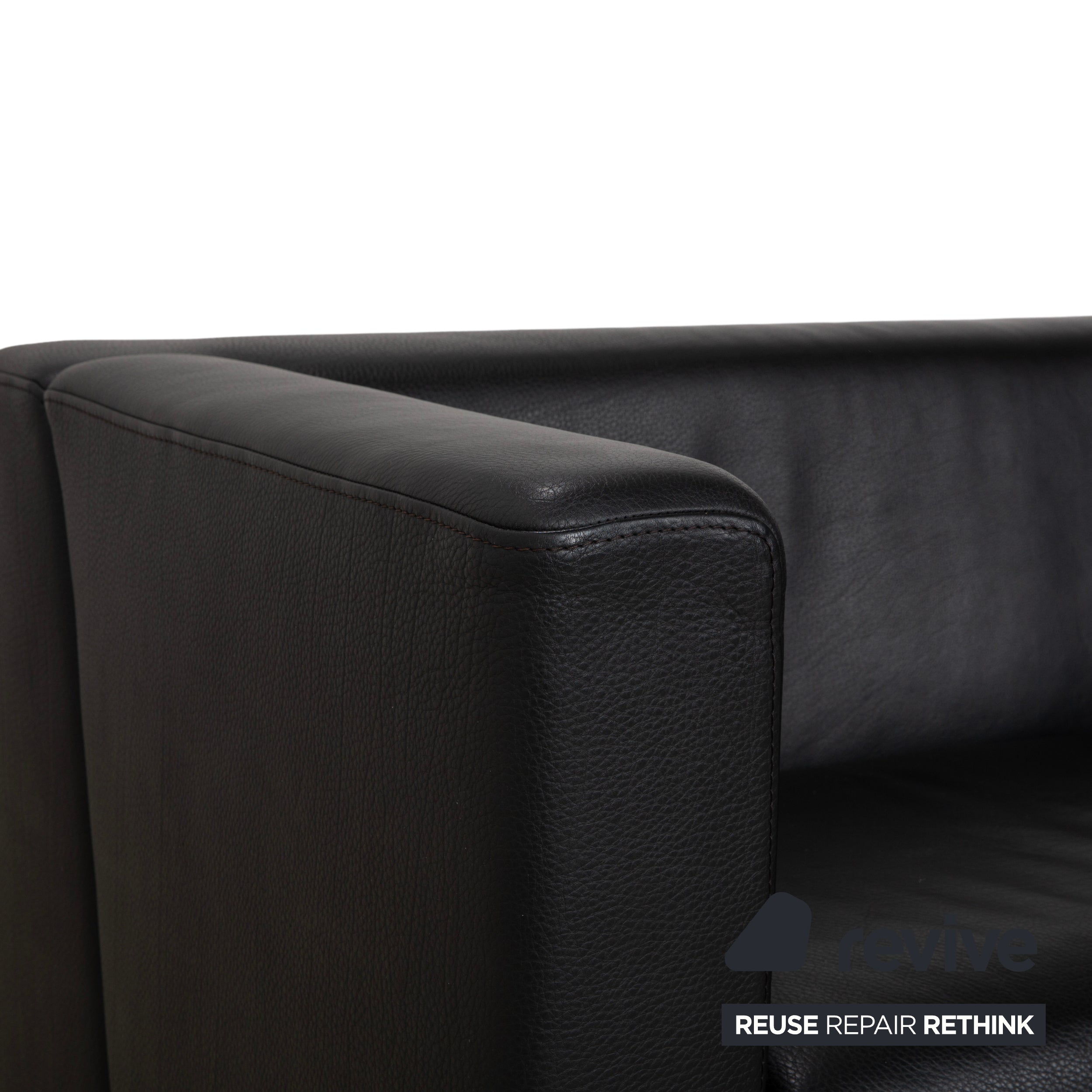 Brühl Visavis Leder Zweisitzer Schwarz Sofa Couch