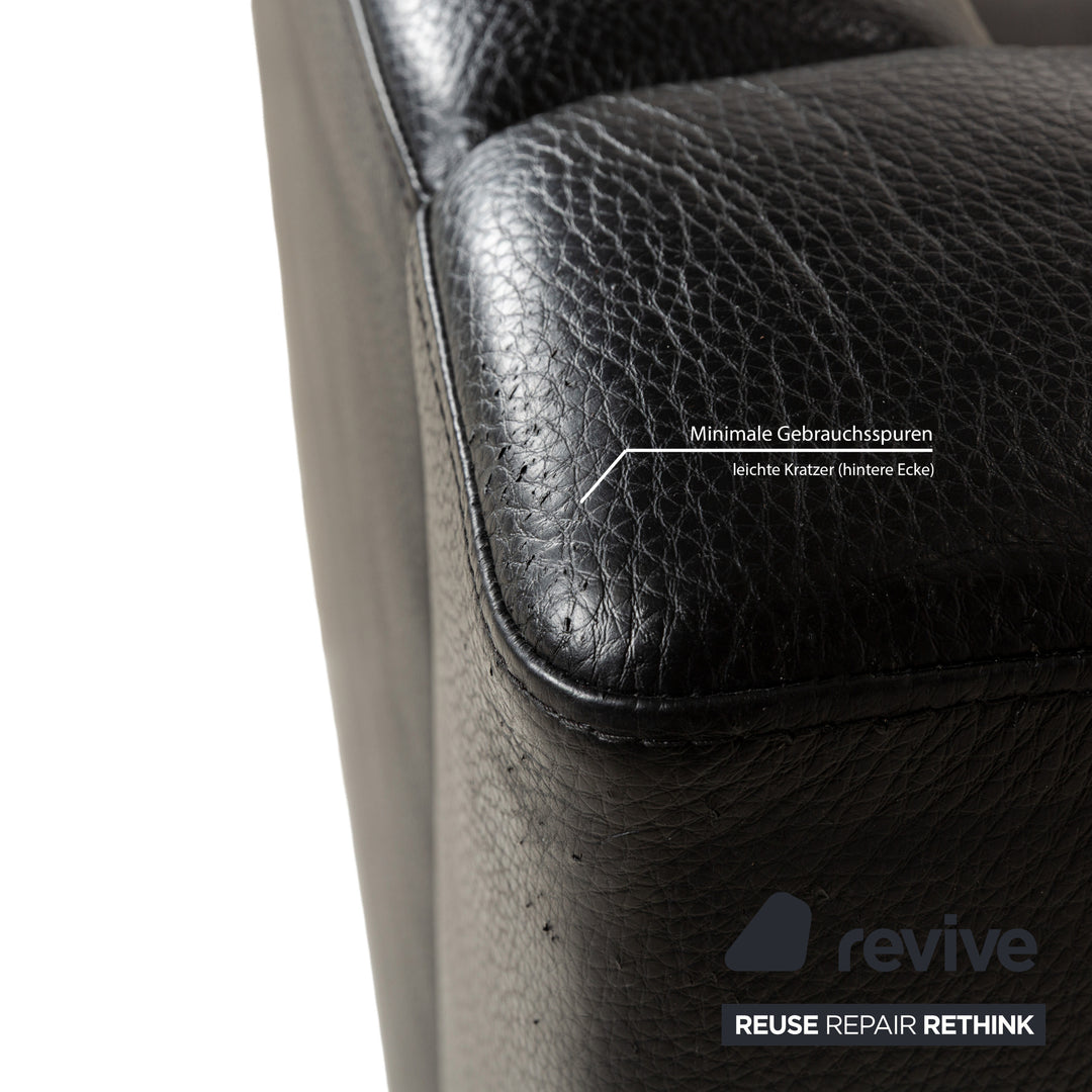 Brühl Visavis Leder Zweisitzer Schwarz Sofa Couch