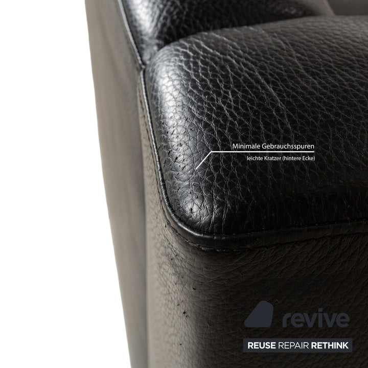 Brühl Visavis Leder Zweisitzer Schwarz Sofa Couch