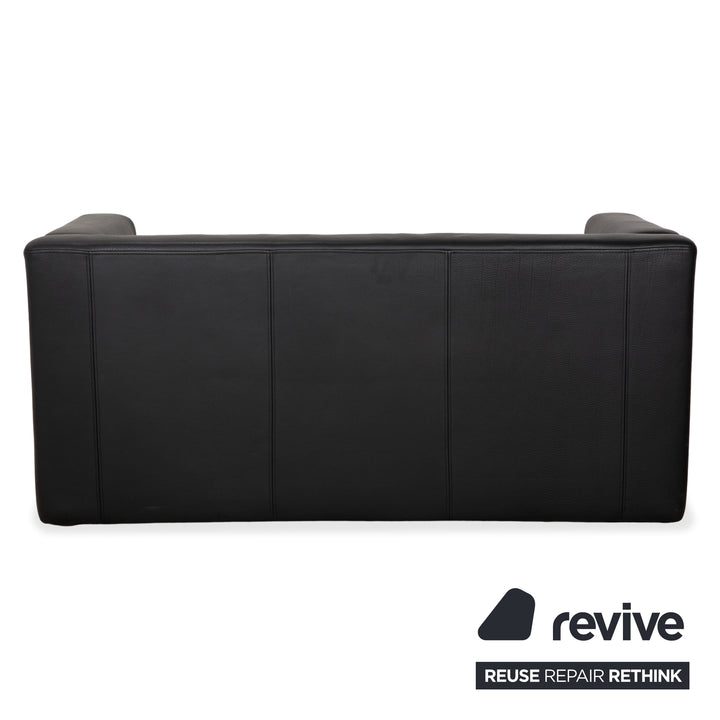 Brühl Visavis leather two-seater black sofa couch