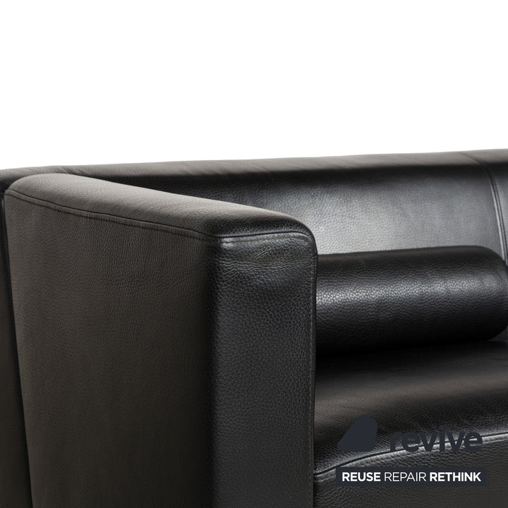 Brühl Visavis Leder Zweisitzer Schwarz Sofa Couch