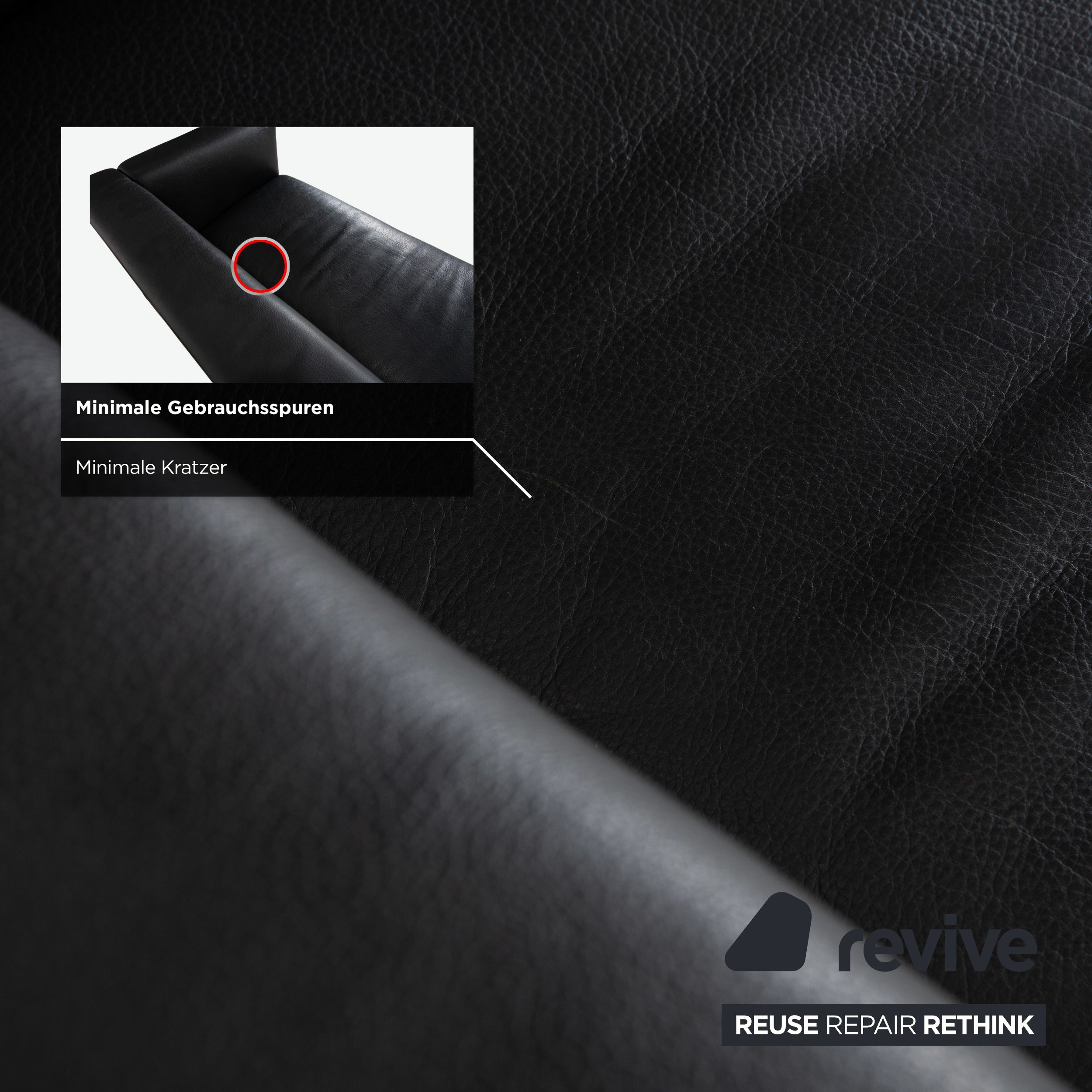 Brühl Visavis Leder Zweisitzer Schwarz Sofa Couch