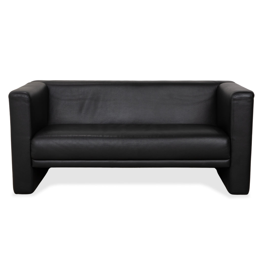 Brühl Visavis leather two-seater black sofa couch