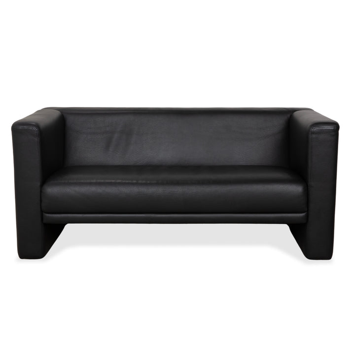 Brühl Visavis leather two-seater black sofa couch