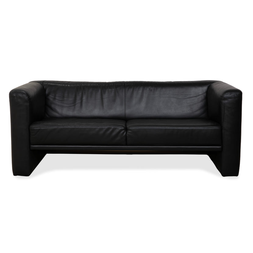 Canapé deux places en cuir noir Brühl Visavis