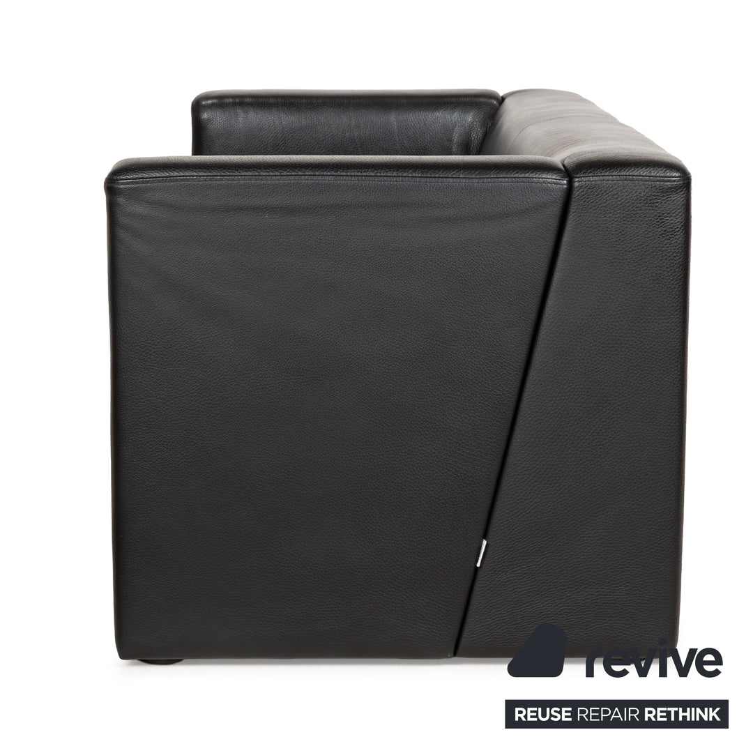 Brühl Visavis Leder Zweisitzer Schwarz Sofa Couch