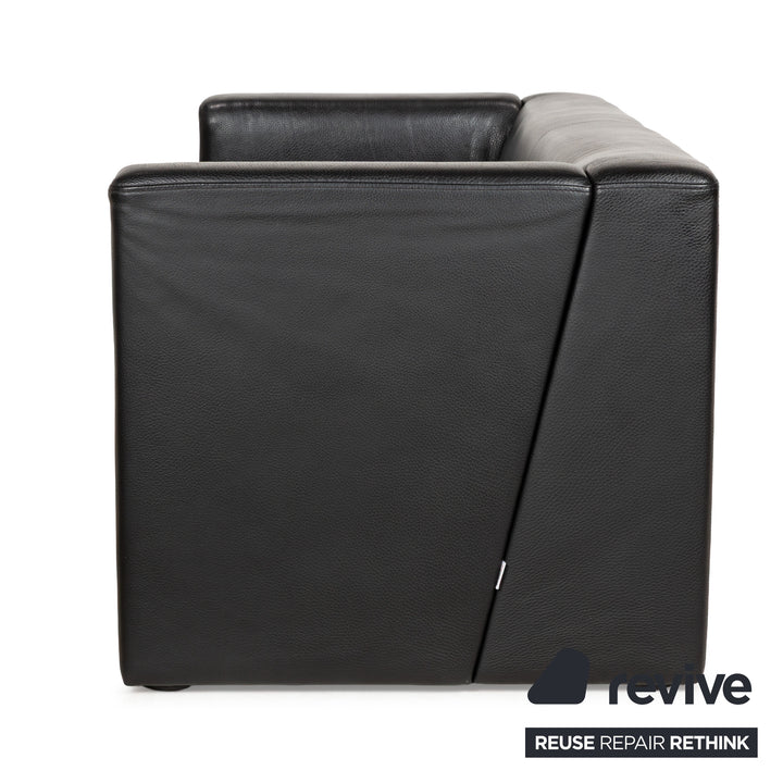 Brühl Visavis Leder Zweisitzer Schwarz Sofa Couch