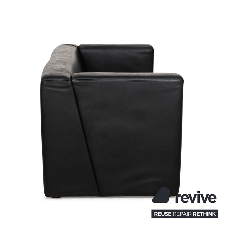 Brühl Visavis leather two-seater black sofa couch