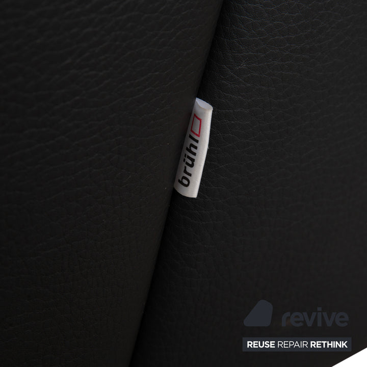 Brühl Visavis leather two-seater black sofa couch