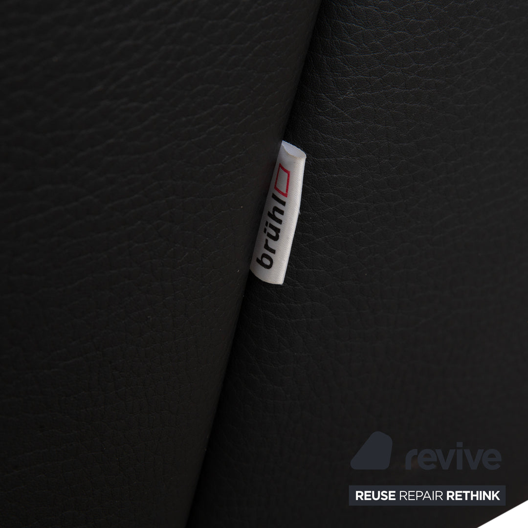 Brühl Visavis leather two-seater black sofa couch