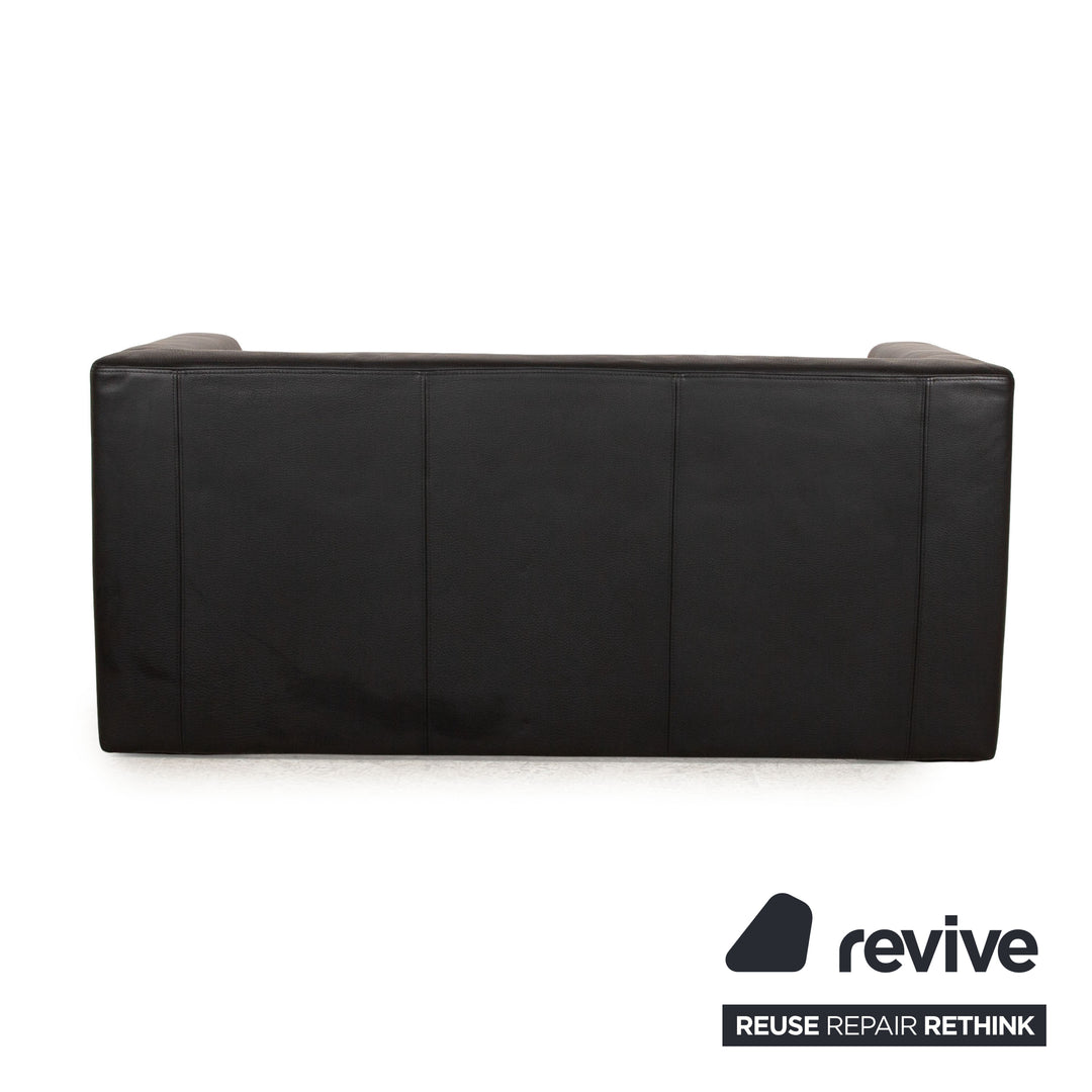 Brühl Visavis leather two-seater black sofa couch