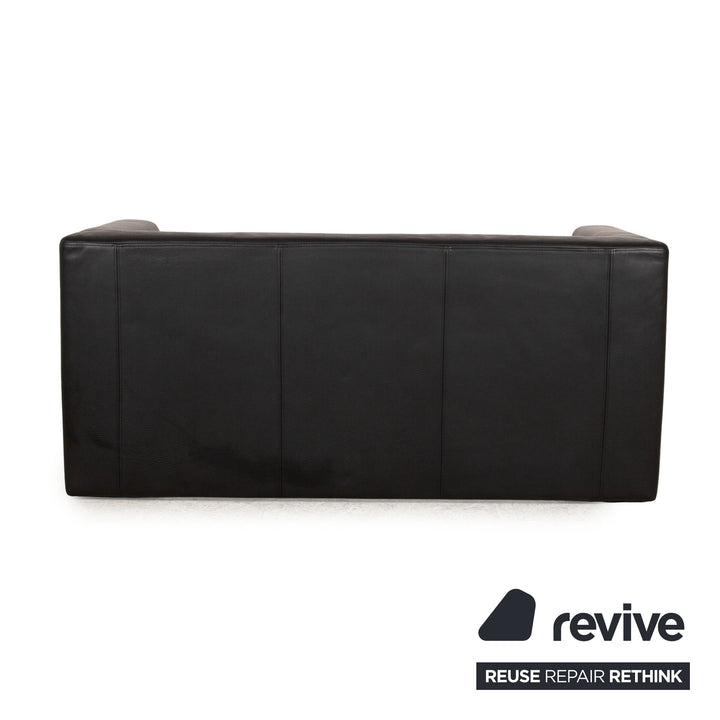 Brühl Visavis leather two-seater black sofa couch