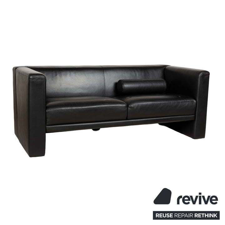 Brühl Visavis Leder Zweisitzer Schwarz Sofa Couch