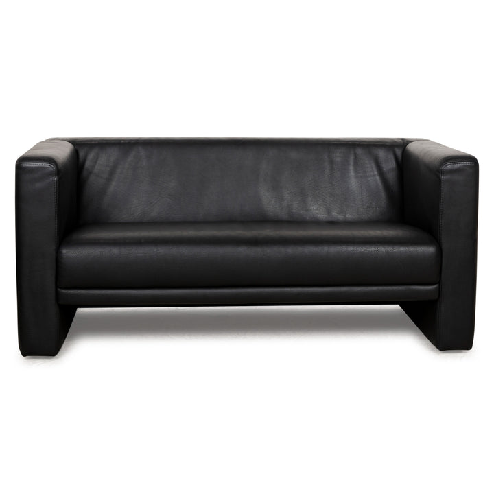 Brühl Visavis leather two-seater black sofa couch