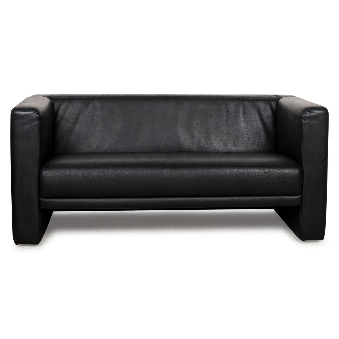 Brühl Visavis læder to-personers sort sofa