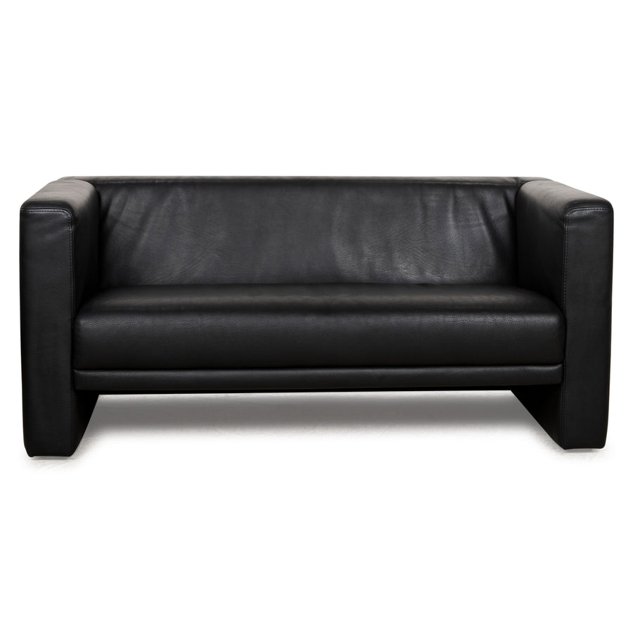 Brühl Visavis læder to-personers sort sofa
