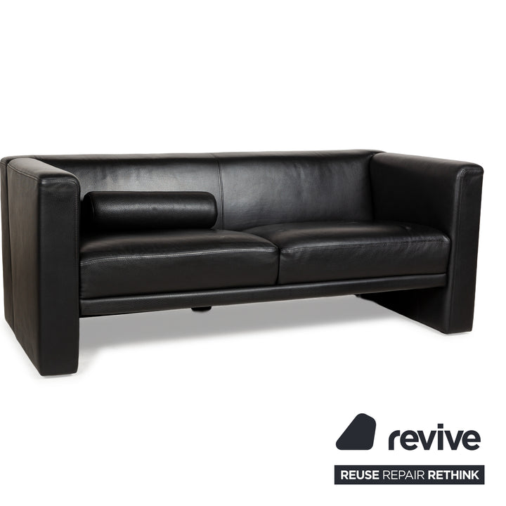 Brühl Visavis Leder Zweisitzer Schwarz Sofa Couch