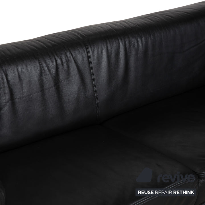 Brühl Visavis Leder Zweisitzer Schwarz Sofa Couch