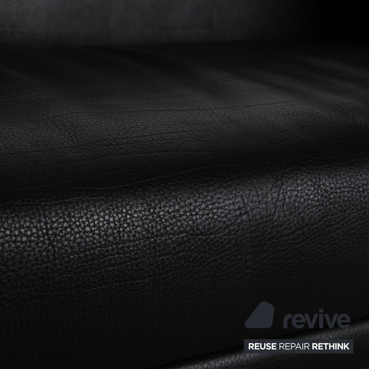 Brühl Visavis leather two-seater black sofa couch