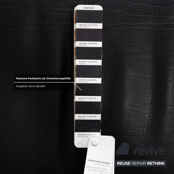 Brühl Visavis leather two-seater black sofa couch