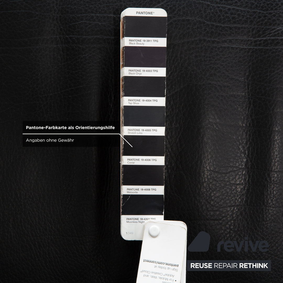 Brühl Visavis leather two-seater black sofa couch