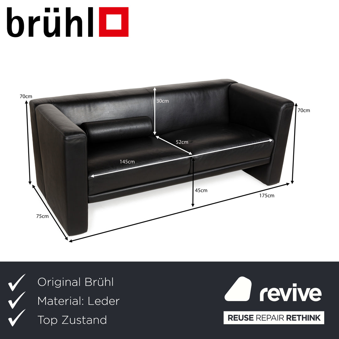 Brühl Visavis Leder Zweisitzer Schwarz Sofa Couch