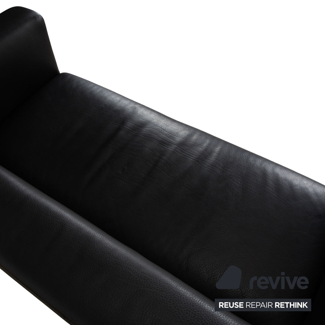 Brühl Visavis leather two-seater black sofa couch
