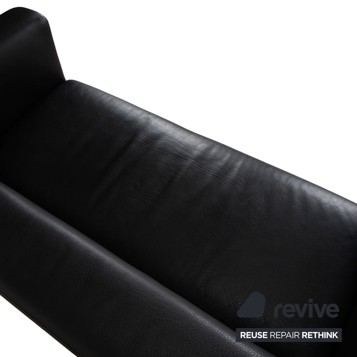 Brühl Visavis leather two-seater black sofa couch