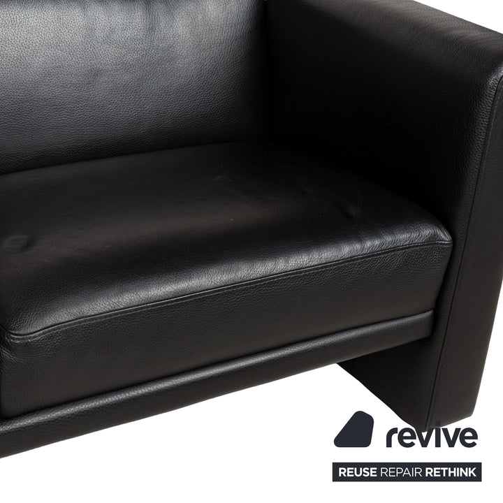 Brühl Visavis Leder Zweisitzer Schwarz Sofa Couch