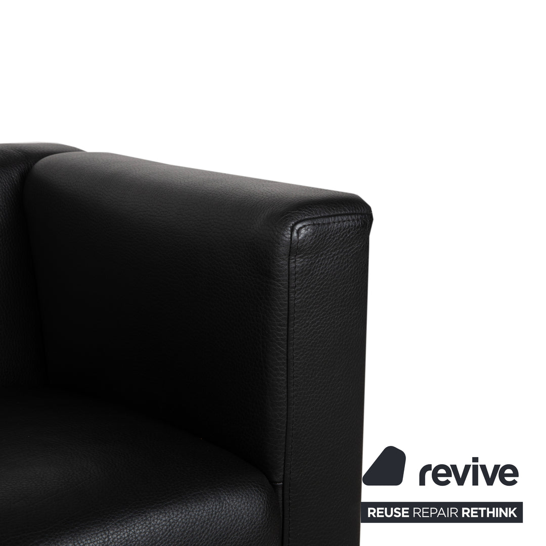 Brühl Visavis leather two-seater black sofa couch