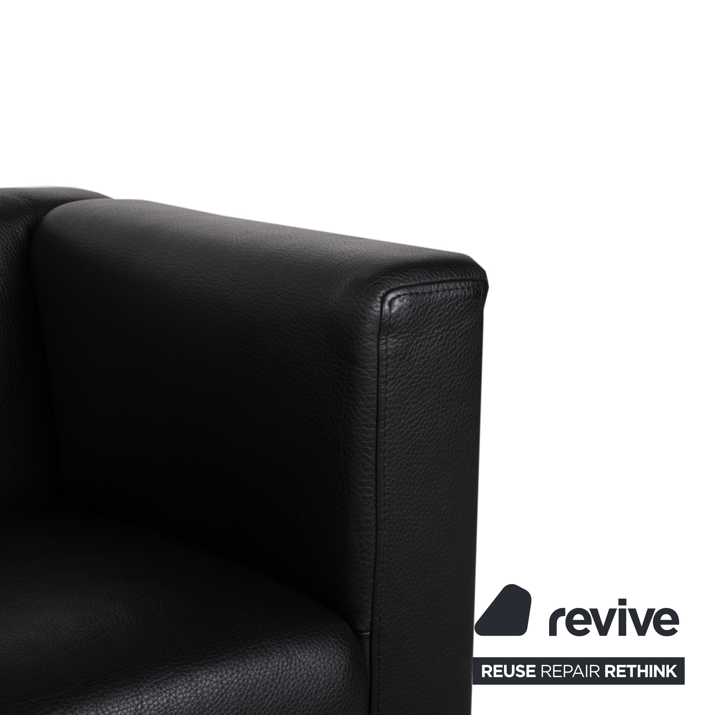 Brühl Visavis Leder Zweisitzer Schwarz Sofa Couch