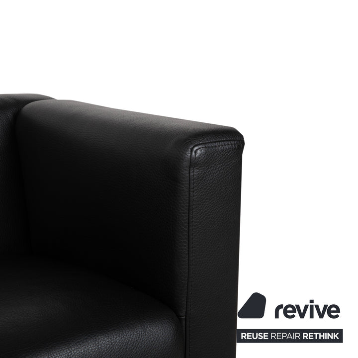 Brühl Visavis leather two-seater black sofa couch