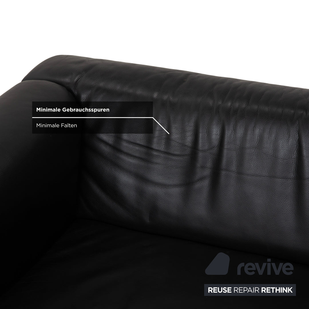 Brühl Visavis leren tweezitsbank zwart bankstel